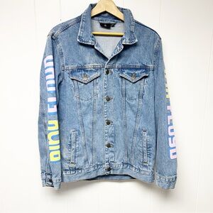 Pink Floyd 1973 Dark Side of the Moon Graphic Denim Jacket Medium